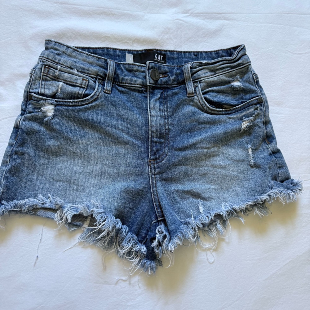 Kut from the Kloth Light Blue Frayed Hem Shorts 0 – Women’s Casual Summer